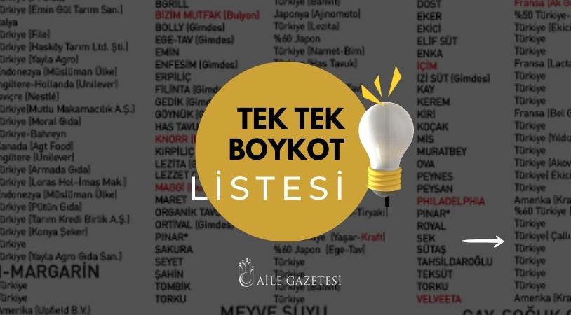 Güncel boykot listesi yayınlandı